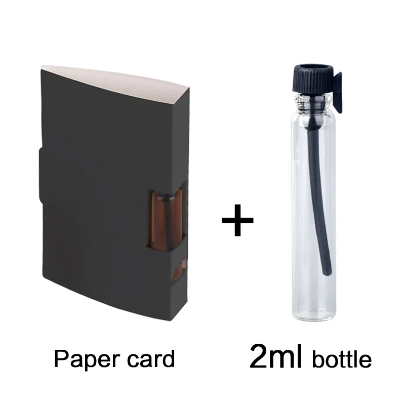 Black card 2ml black 100 шт./лот 1 мл 2 мл флакон для духов бумажная упаковка для карт многоразовая парфюмерная бутылка флакон-капельница коричневая ароматическая пробирка - Цвет: Black card 2ml black