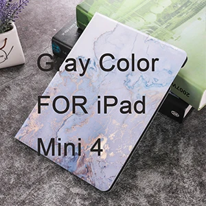 Мраморный узор PU и PC материал защитный чехол для iPad Air 1 2 Mini 1234 iPad 9,7 дюйма - Цвет: For iPad Mini4(Gray)