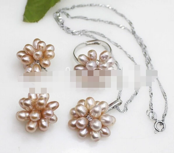 Бесплатная доставка. 365 модные серьги из натурального фиолетового риса с