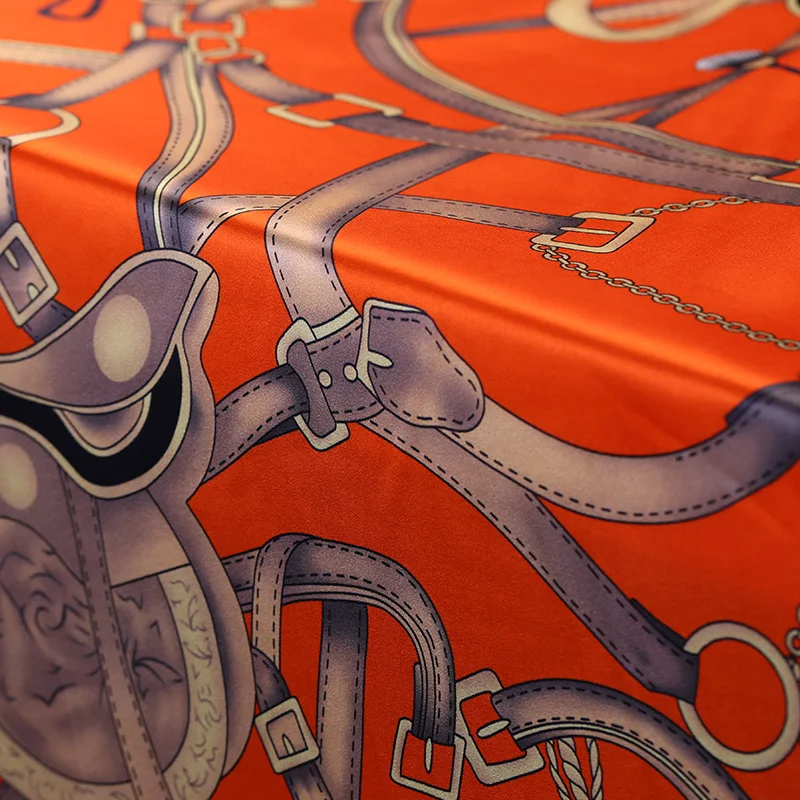 Ткань атласная для платьев и рубашек эластичная ткань с естественным принтом