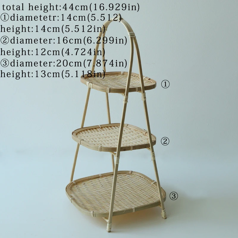 TW050square44cm Бамбуковые плетеные корзины для хранения продуктов ручной работы, домашнее украшение стола, корзина для посуды для кухни, съемный хлебный органайзер для фруктов чехол - Цвет: TW050square44cm