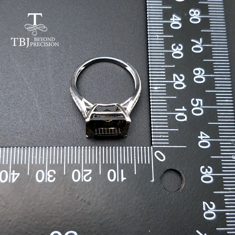TBJ новый дизайн дымчатые кварцевые кольца натуральный драгоценный камень