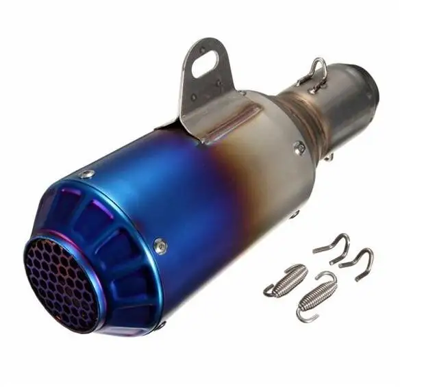 Из нержавеющей Стали Серебро 51 мм Мотоцикл Синий Сетка Улица Велосипед GP