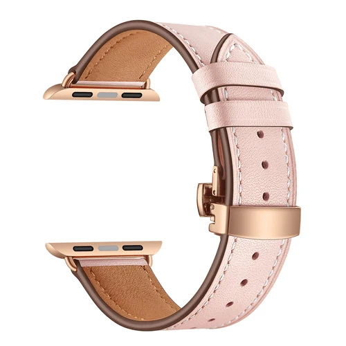 pink rose gold Бабочка туфли с ремешком и пряжкой ремешок для apple watch группа 4 5 44 мм 40 мм наручных часов iwatch, 42 мм, 38 мм, версия 3/2/1 браслет для часов из натуральной кожи Аксессуары - Цвет ремешка: pink rose gold