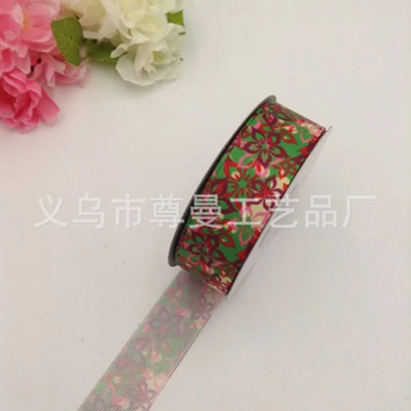 Webbing Ribbon DIY 2.5cm Wide Digital Printing Clothing Shoes Accessories Decoration Sublimation Whorl Flower Series | Дом и сад