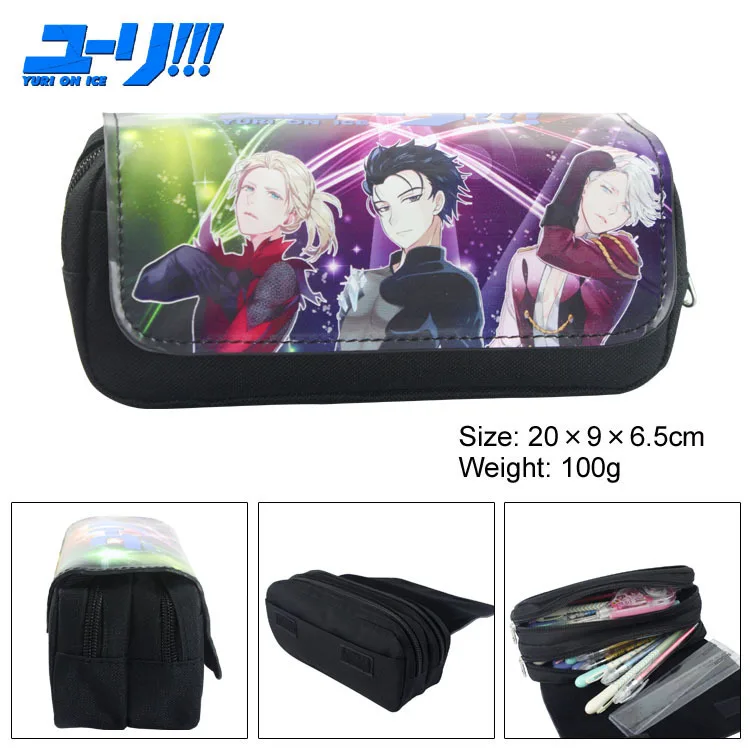 Пенал Yuri на двойной молнии для канцелярских принадлежностей кожаный Органайзер
