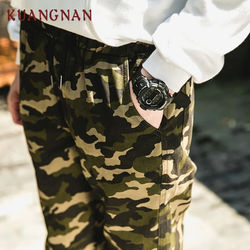 KUANGNAN камуфляжные штаны мужские брюки хип-хоп 5XL спортивные японские для уличного