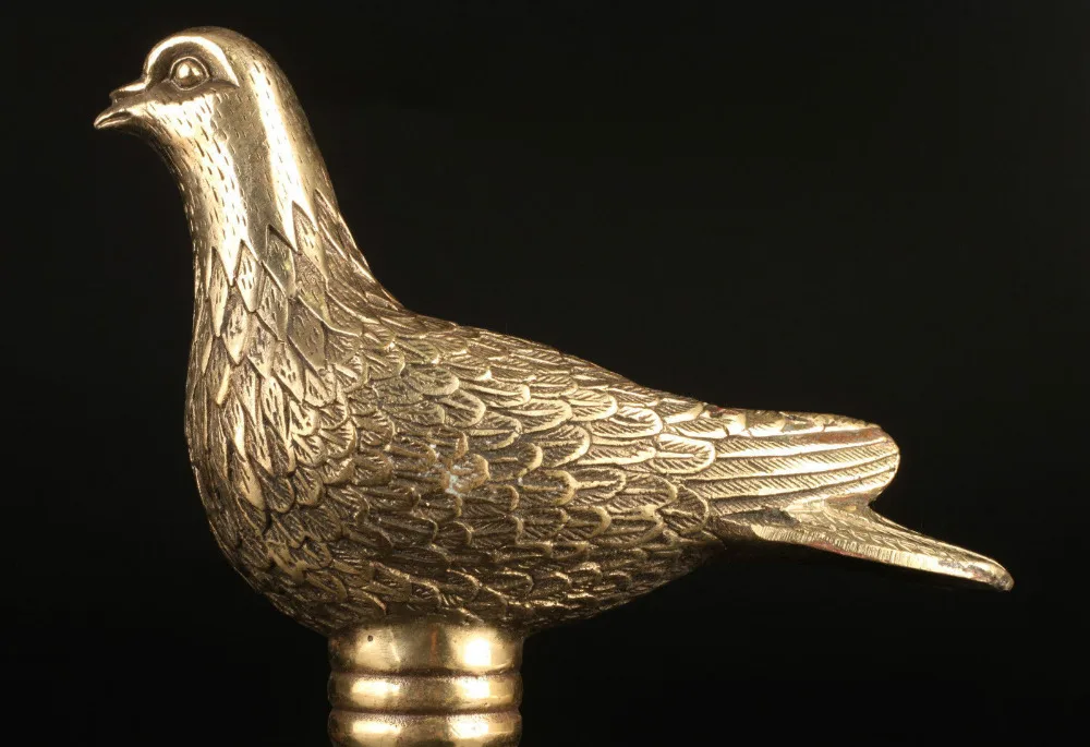 Коллекция старый латунь литье Птица статуя трость головы|head head|head stickhead statue |