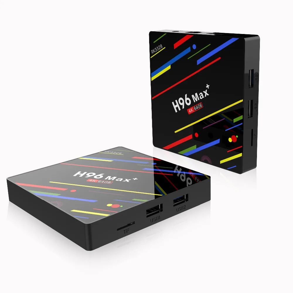 Приставка Смарт-ТВ H96 max plus + Android 8 1 4 32/64 ГБ 4K HD 2 ГГц | Электроника