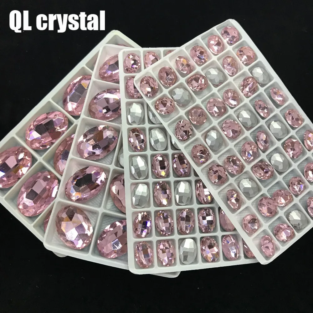QL Кристальные Стразы всех размеров Овальные кристаллические стразы с точечной