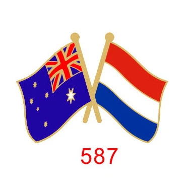 Netherlands Двойные флаги дружбы Национальный флаг металлический лацкан булавка Австралия - Цвет: Netherlands
