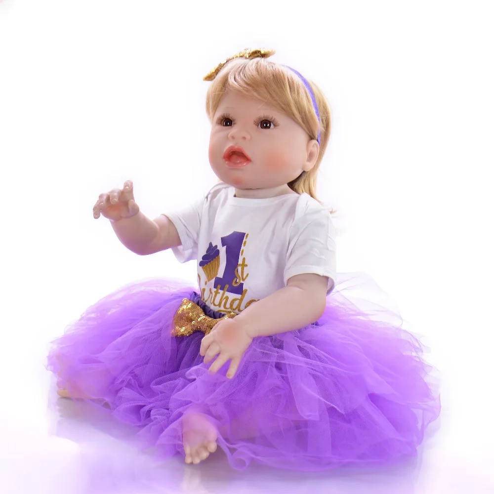 

new hair style bebes reobrn dolls vinyl reborn baby dolls real girl silicone doll bath toy with 1st old princess dress for sale