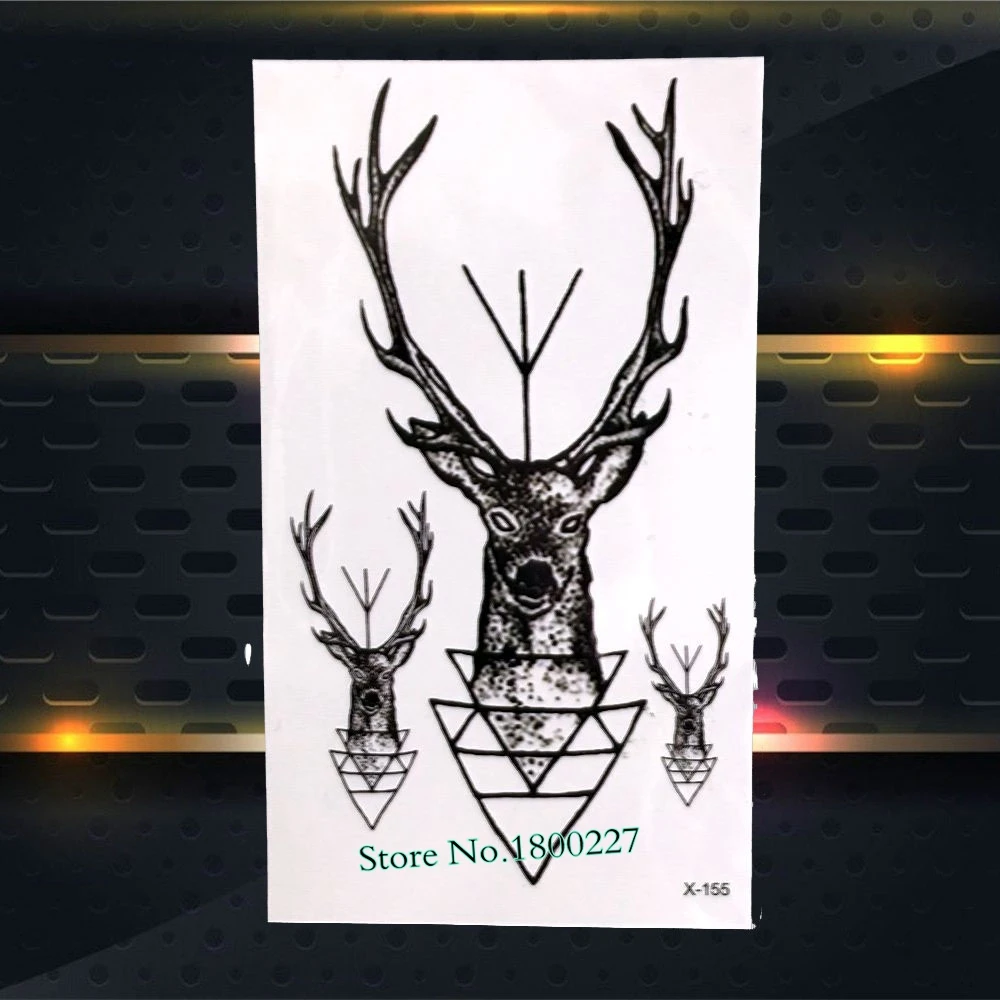 Восьмиугольные дизайнерские временные моментальные черные татуировки тотемные