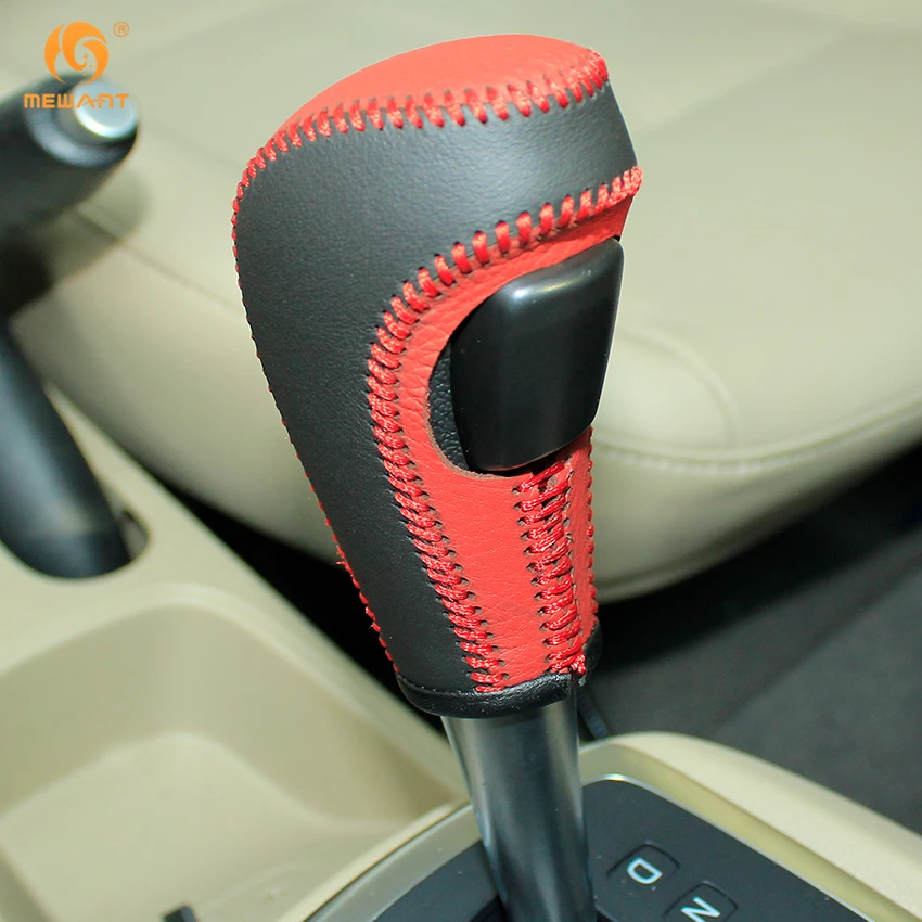Mewant черный красный Пояса из натуральной кожи автомобиля Рычаги передач для