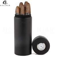 galiner cedar wood travel humidor cigar box portable leather cigars case with hygrometer humidifier black cigar tube