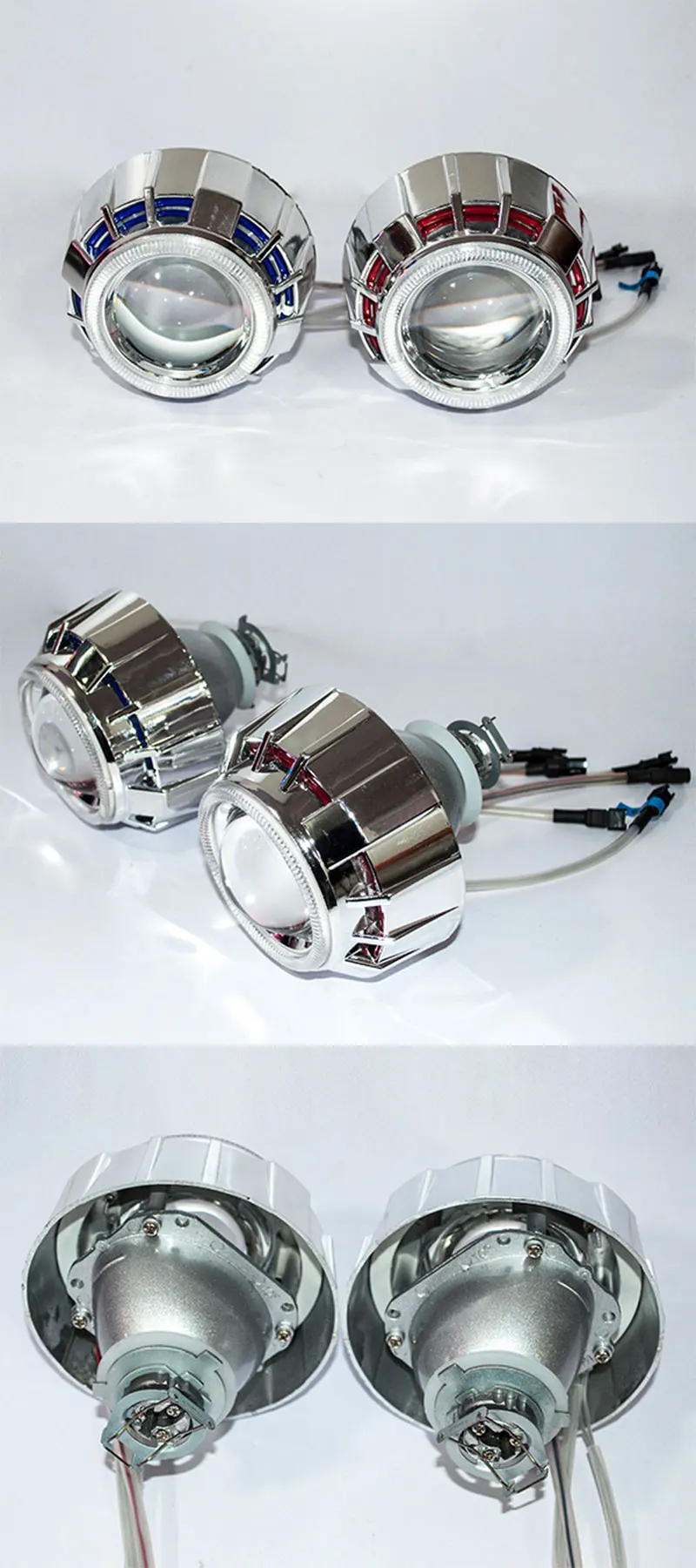 Xplus 55W 3.0HQT 3,0 дюймов фары HID Биксенон проектор фары объектив H1 H4 H7 дьявол ангельские глазки ксенон комплект Двойной CCFL