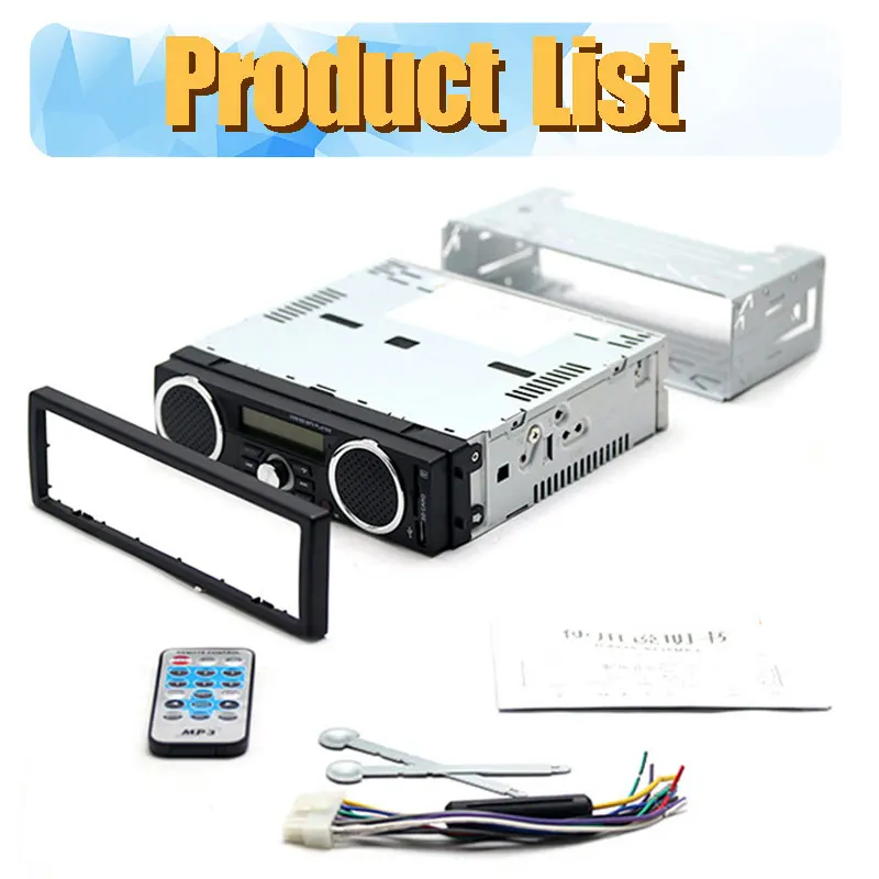 

Audio playback hands-free stereo FM audio player Bluetooth built-in 2 speakers Supports USB SD AUX 1 din Car radio MP3