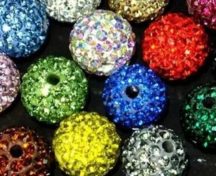 Высокое качество 12 мм микс разноцветных микро проложить диско шар бусины.