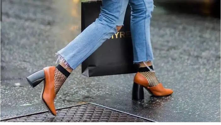 2019 женские модные сетчатые короткие носки кроссовки высокие уличные Ретро