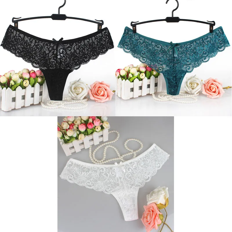 black green white TEXIWAS, 3 шт./лот, женские трусики, кружевные стринги, трусики, стринги, сексуальное нижнее белье, женское прозрачное дышащее белье - Цвет: black green white