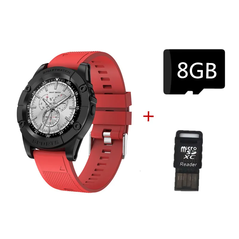 Red 8GB Смарт-часы-телефон для мужчин с поддержкой sim-карты TF, шагомер, HD камера, круглые Bluetooth умные часы, фитнес-трекер для телефона Android IOS - Цвет: Red 8GB