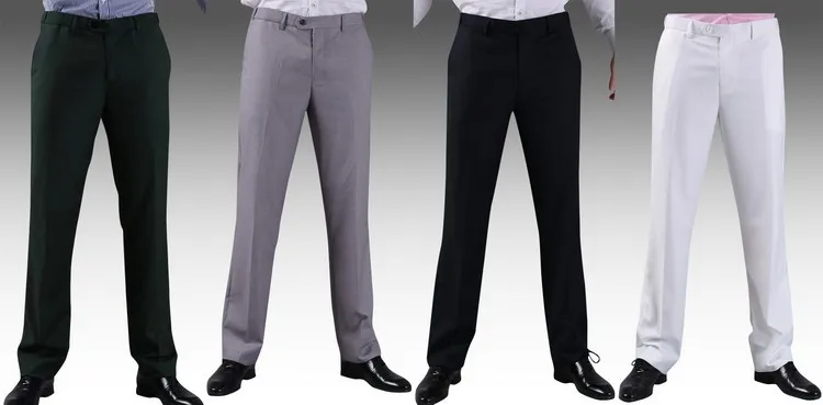 Summer Suit Pants Men Business Casual Thin Straight Work Trouses Anti-wrinkle Easy care Dress Big Size 40 42 44 | Мужская одежда