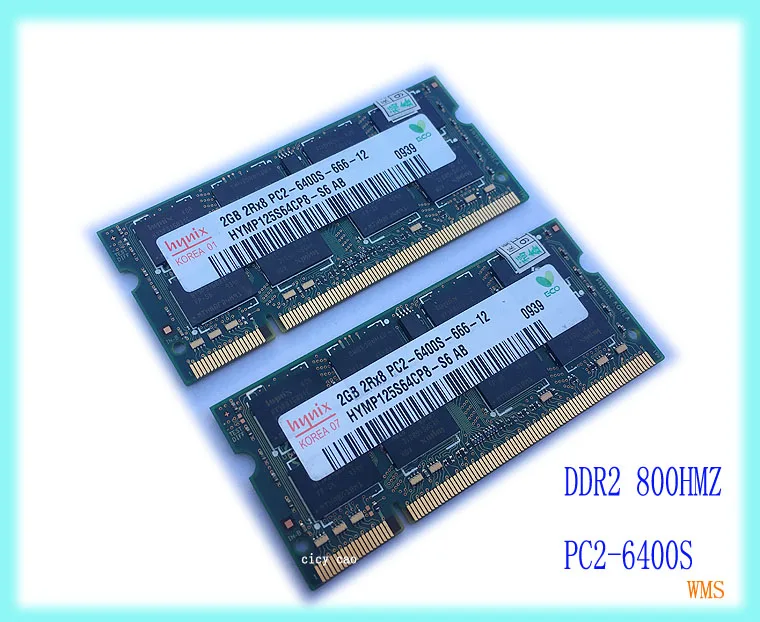 4 ГБ комплект 2x2 PC2-6400S DDR2-800 800 мГц DDR2 sodimm памяти ноутбука Тетрадь Оперативная