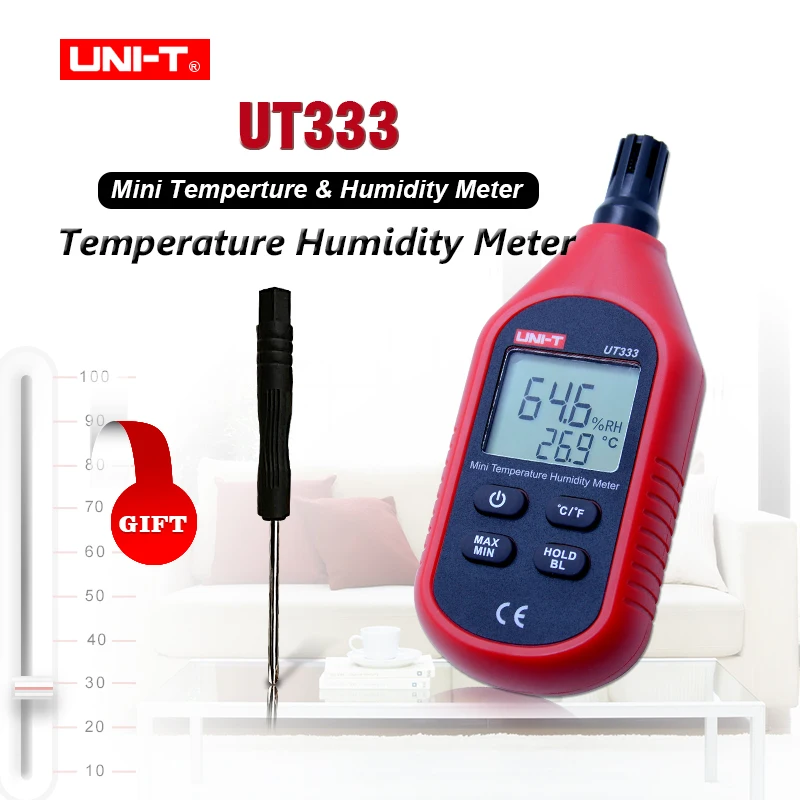 UNI-T UT333 Мини Измеритель температуры и влажности Крытый Открытый гигрометр