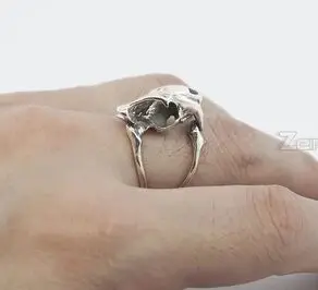 Regalrock милый 3D тигр череп зуб Клюква сабля Wulf La Brea Смола косточки смайлик кольцо|tiger