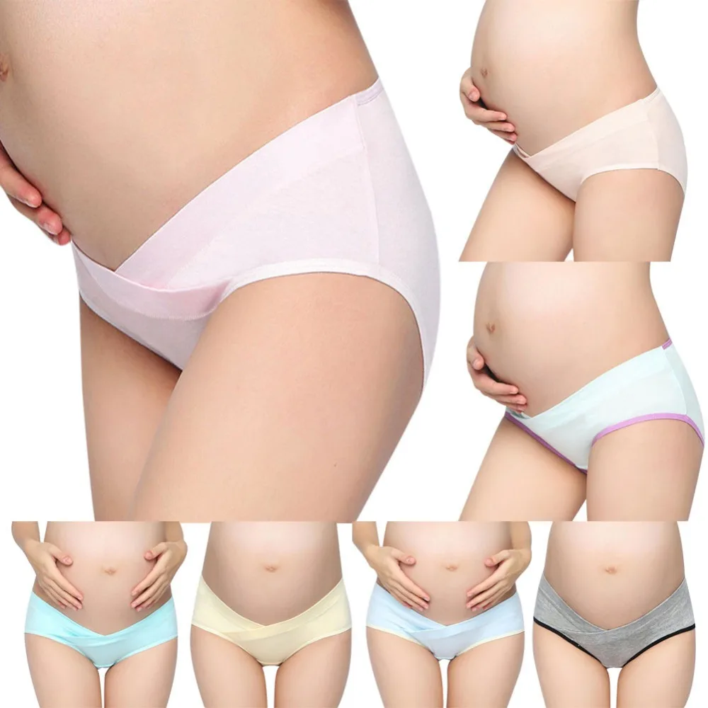 

5PCS=1Package Low Waist Maternity Underwears Pregnant Cotton Belly Support Women U-Shaped Underwear Soft Maternity Panties