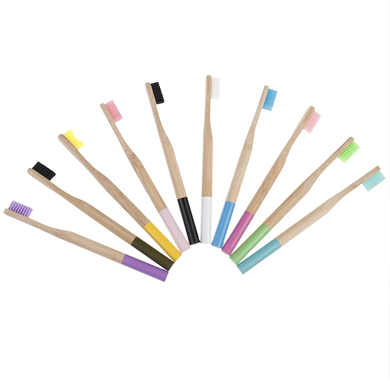 1 шт. мягкая бамбуковая зубная щетка для волос натуральная низкоуглеродистая