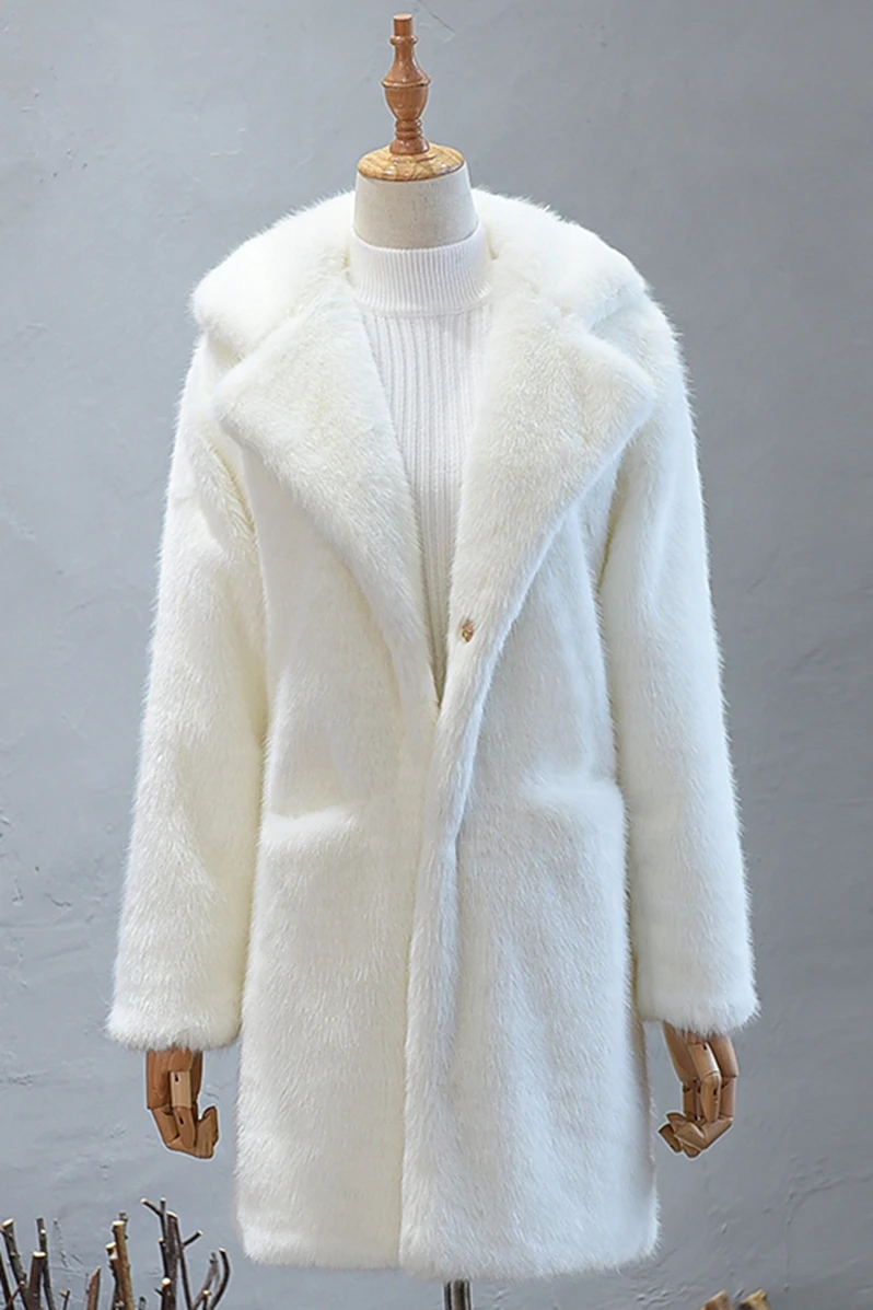 Плюшевое пальто из искусственного меха норки женская зимняя Толстая Корейская