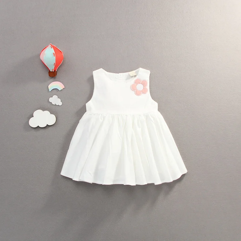 SLKMSWMDJ Children's Summer Sleeveless Fashion Cotton Dress 0-3 Years Old Baby Girl Back Butterfly Wings Princess 2 colors | Детская