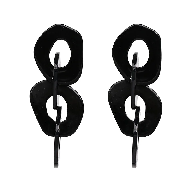 Женские акриловые серьги капельки 5 цветов большие овальные с пластиковой