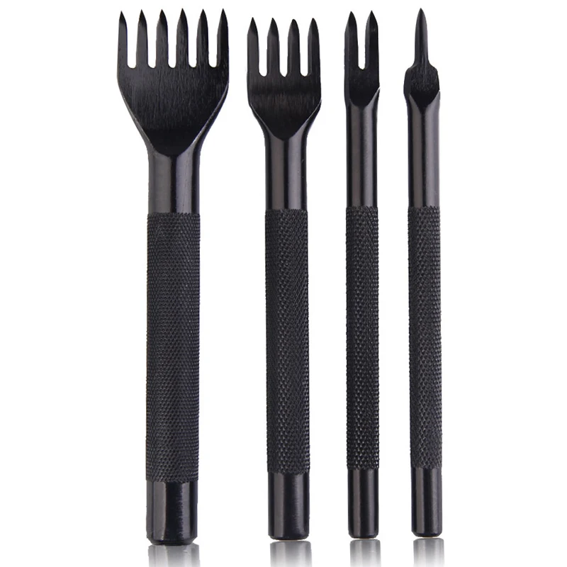 

4pcs/Set Hole Punch Tools Set Kit Convenient Diamond Point Chisel DIY Tool 4 Style Leather Craft Tools