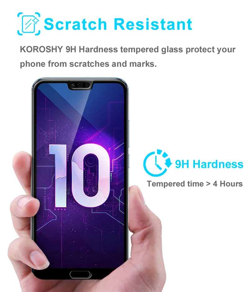 Полностью клеевое стекло для Huawei Honor 10 закаленное Защитная пленка экрана LCD