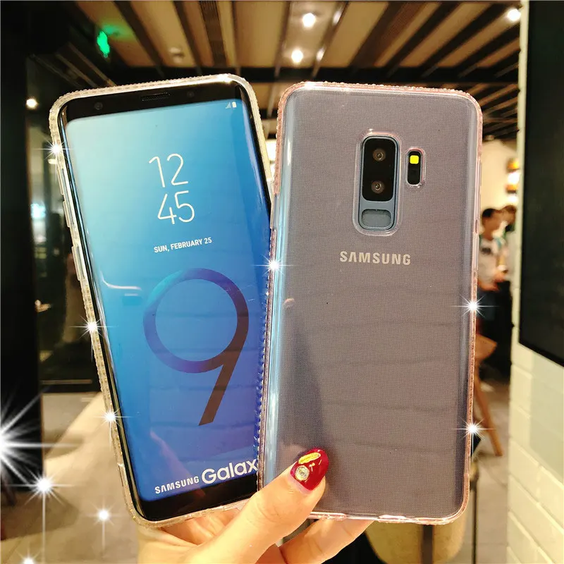 Чехол для телефона с алмазной рамкой Samgung Galaxy S9 Plus S8 J3 J5 J7 Pro 2015 2016 2017 J2 Prime A3 A5 A7