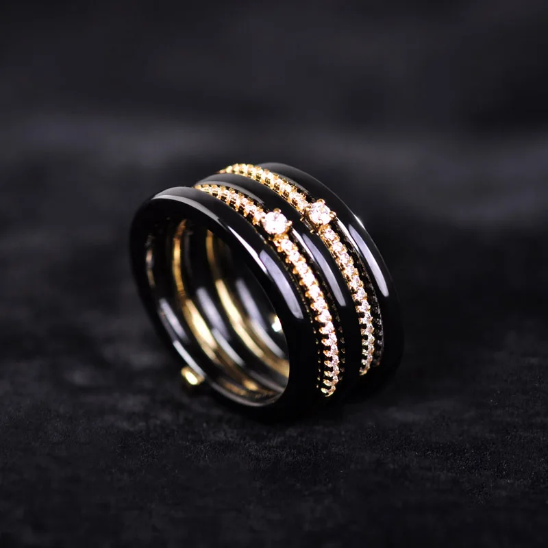 Простой Циркон Керамические Ювелирные Изделия Комплекты Серьги и Кольцо Женщины