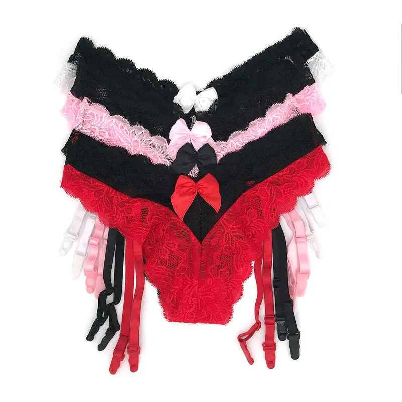 

Sheer Lace Garter Belt For Women Temptation Transparent Sexy Lingerie Hot Low Waist Wedding Suspenders For Stockings Hosiery