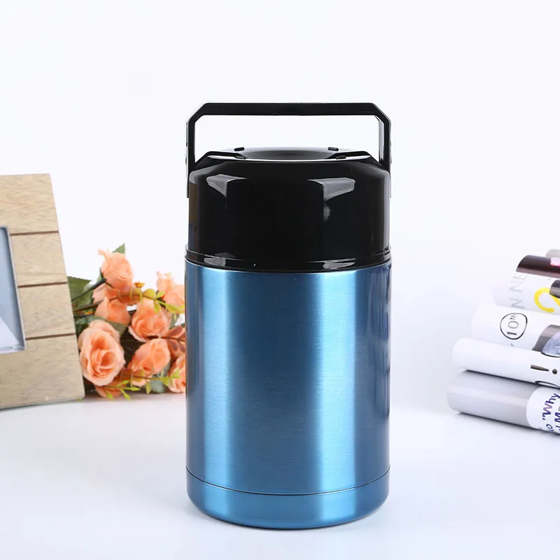 Blue 1200 мл 304 термос из нержавеющей стали Ланч-бокс для горячей еды с контейнерами термосы Термокружка контейнер для еды чашка - Цвет: Blue