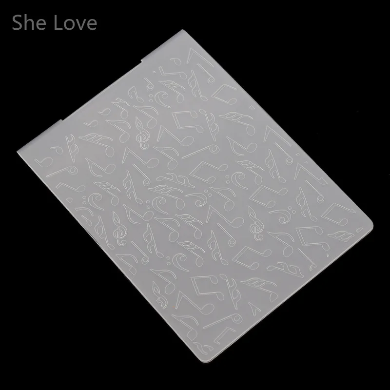 Chzimade пластиковая папка для тиснения скрапбукинга трафарет музыкальный ключ часы