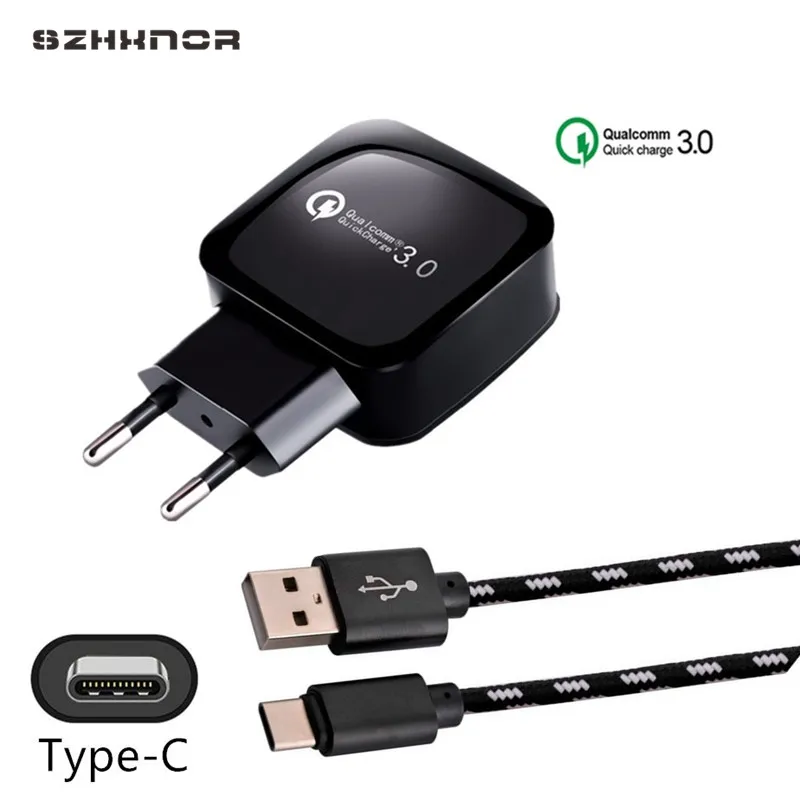 QC3.0 Быстрая зарядка USB Type C зарядное устройство для быстрой Huawei Honor 10/9/8/V9/v8/nova/One Plus