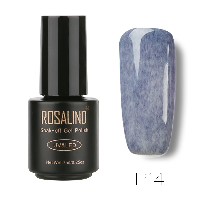 P14 ROSALIND 7 мл Лак для ногтей искусственный мех эффект P01-26 гель лак для ногтей Дизайн ногтей УФ светодиодный отмачиваемый гель белый лак набор для маникюра - Цвет: P14