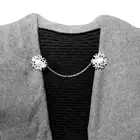 Элегантный цветочный жемчуг кардиган воротник клип женское платье цепочка-накидка застежка