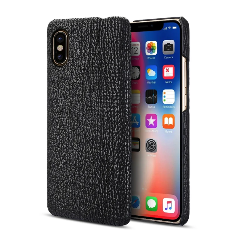

luxurious Cover For Apple iPhone X Xs Max XR Back Case Genuine Shark Skin Leather Mobile Phone Rear Cover
