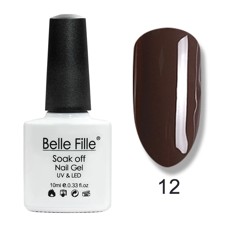 Belle Fille 10 мл кафе серии УФ гель для ногтей Карамель Кофе полу Перманентный