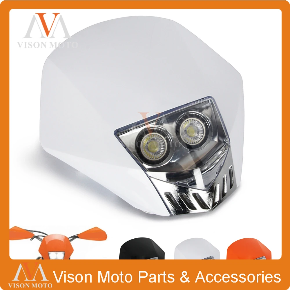 Универсальная Светодиодная лампа с двумя лампами налобный фонарь для KTM Husqvarna Honda