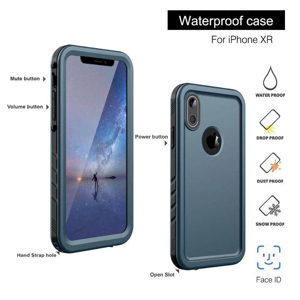 Для iPhone X XS MAX XR Водонепроницаемый чехол противоударный полный корпус усиленный