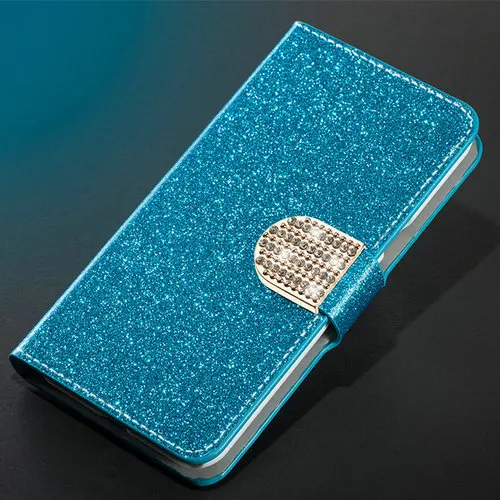 Blue diamond Роскошный блестящий чехол-бумажник с откидной крышкой чехол для zte A512 Z10 V6 D6 V7 V8 lite Mini A310 A330 A6 чехол со стразами - Цвет: Blue diamond