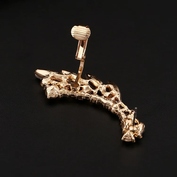 Модные серьги каффы с прозрачными кристаллами Женские Ювелирные изделия